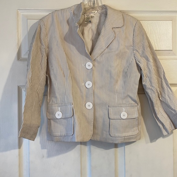 tan off white blazer